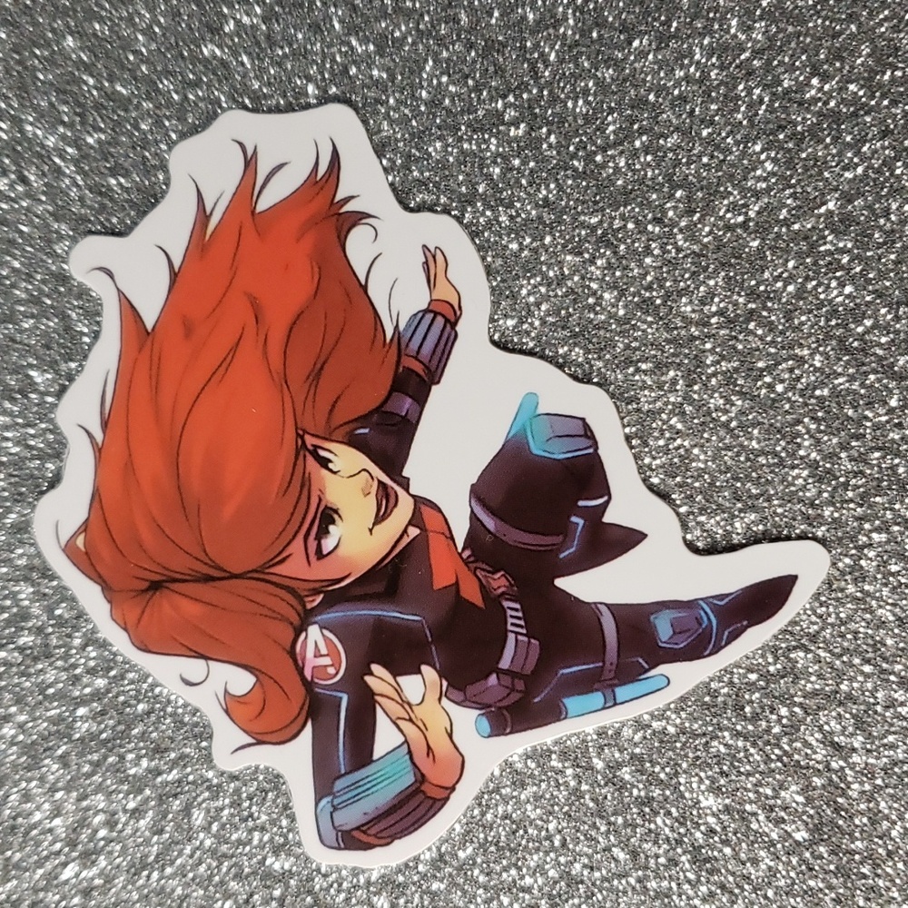 MARVEL AVENGERS waterproof Sticker Black Widow Chibi